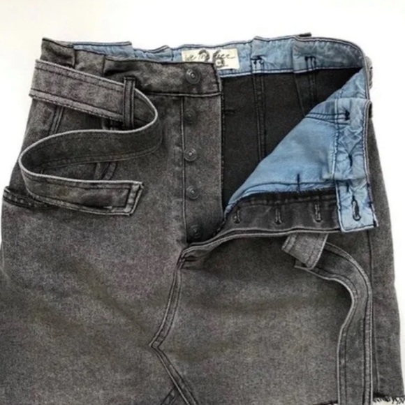 NWT FREE PEOPLE EAST OF EDEN MINI DENIM SKIRT washed black size 26 - Picture 6 of 9